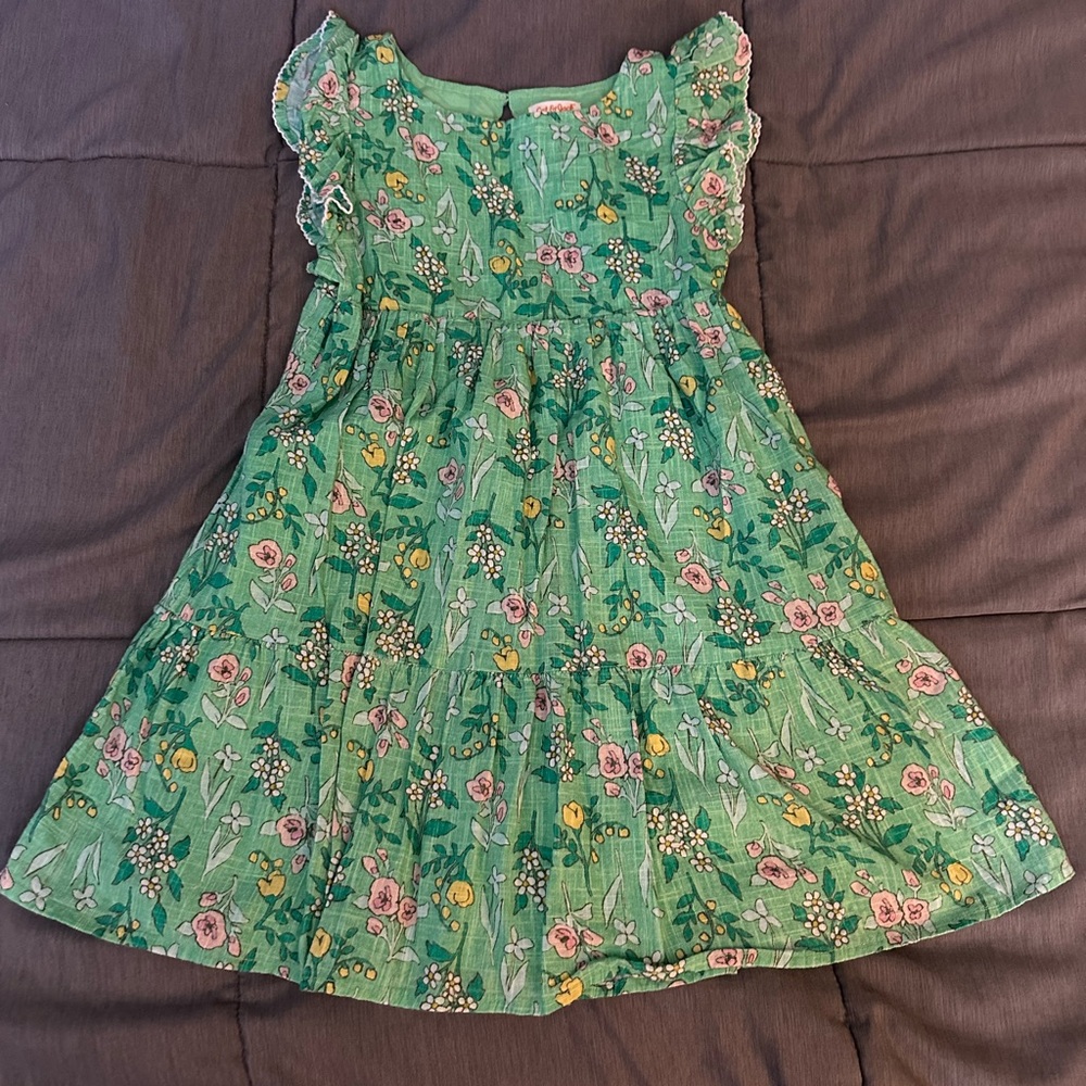 Cat & Jack Green Sundress with Ruffled Pleats